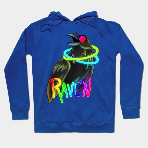 Raving Raven Hoodie by BinxetyBinx